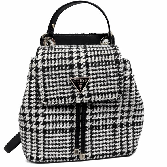 Guess Handbags - GUESS Monochrome Houndstooth Backpack